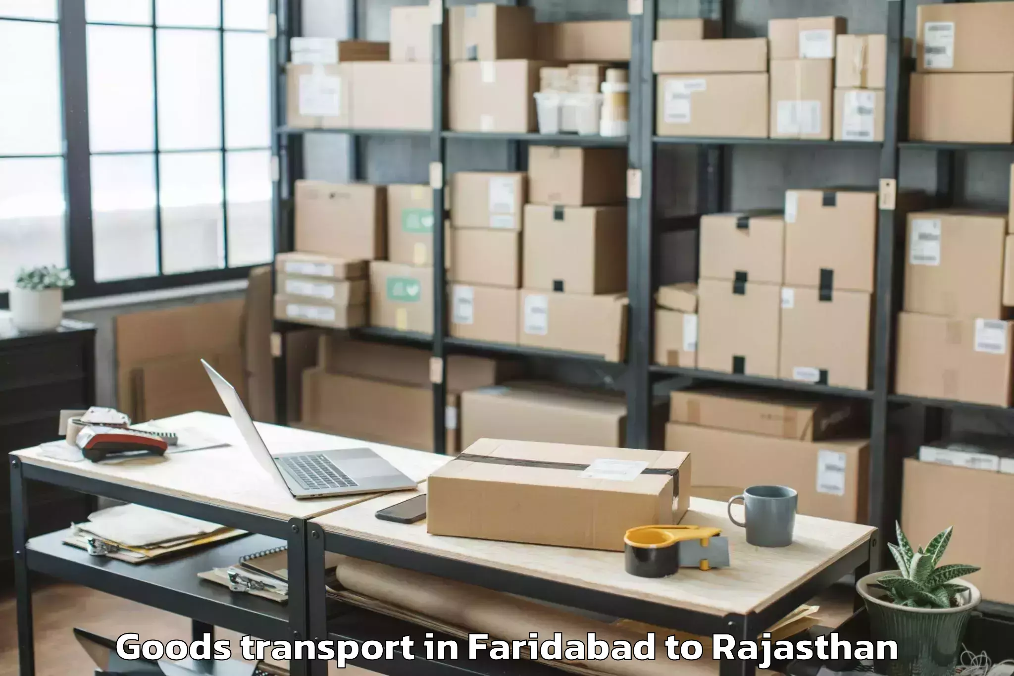 Discover Faridabad to Jamwa Ramgarh Goods Transport